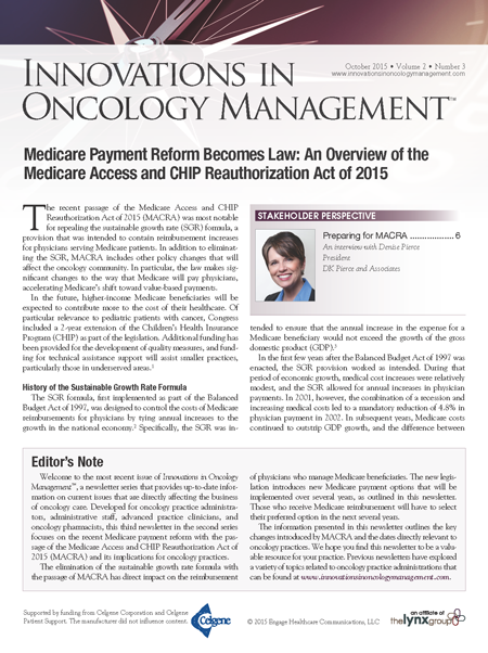 Innovations in Oncology Management, Vol. 2 No. 3