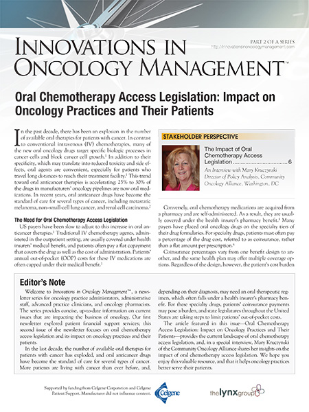 Innovations in Oncology Management, Part 2