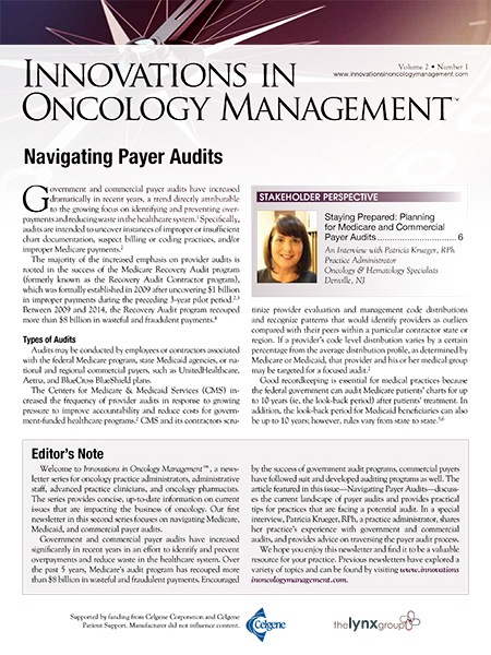 Innovations in Oncology Management, Vol. 2 No. 1