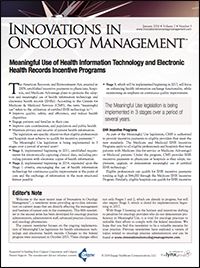 Innovations in Oncology Management, Vol. 2 No. 6